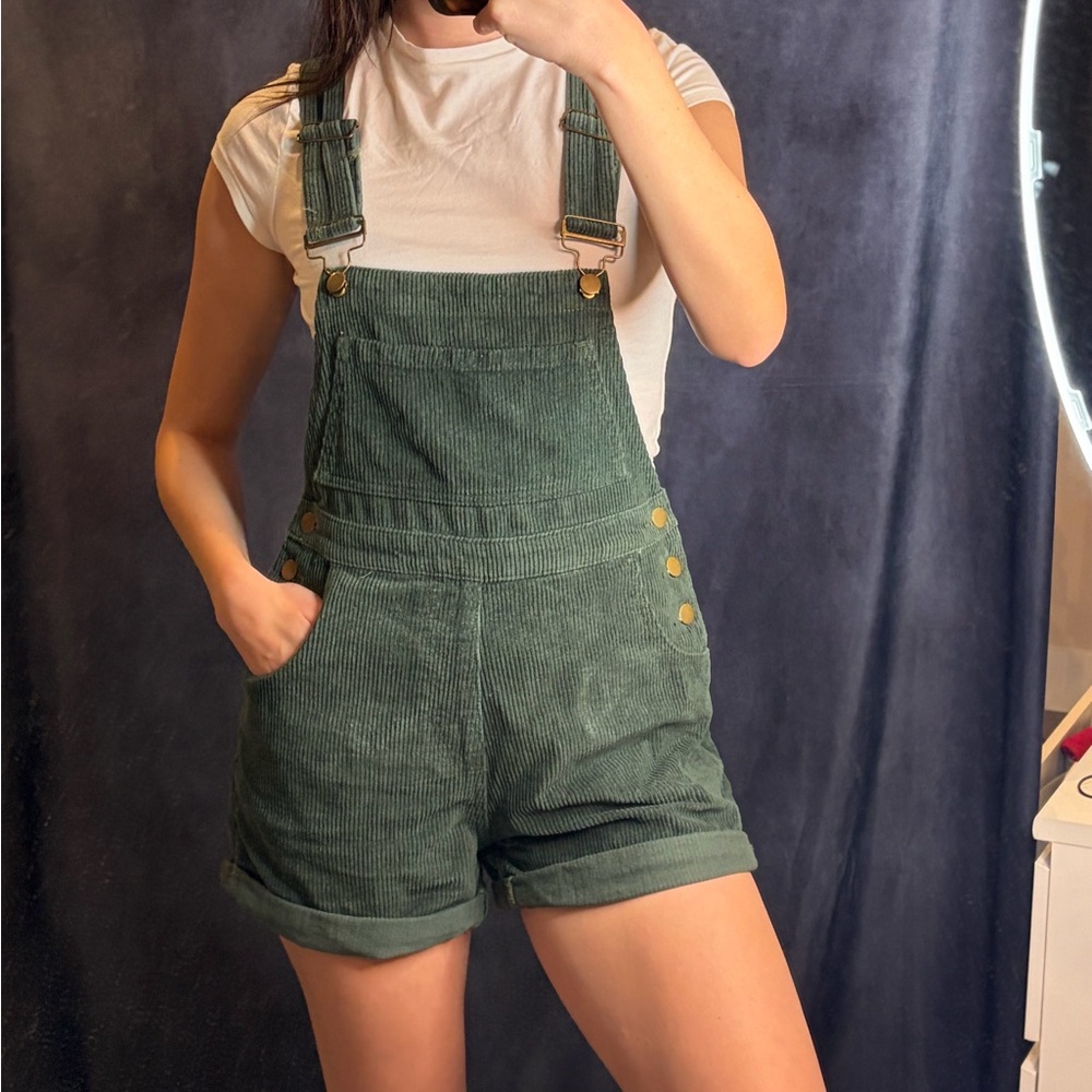 Princess Polly Green Corduroy Romper
